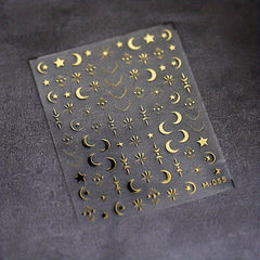 Silver Star Moon 5D Nail Stickers