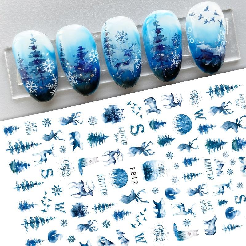 Snowflake Pattern Adhesive Nail Decals Nail Art Stickers