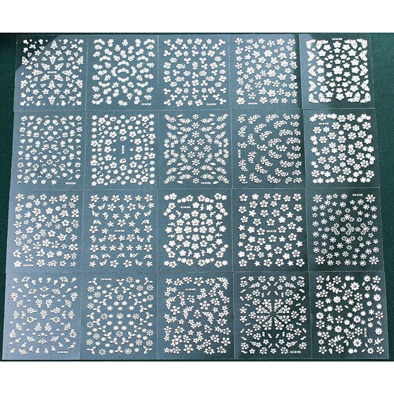 10 Sheets 3D Floral Nail Art Stickers Holographic Small Flowers Vine Leaf Decals