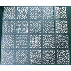 10 Sheets 3D Floral Nail Art Stickers Holographic Small Flowers Vine Leaf Decals