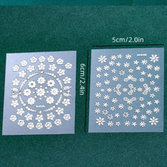10 Sheets 3D Floral Nail Art Stickers Holographic Small Flowers Vine Leaf Decals