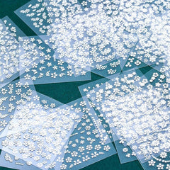 10 Sheets 3D Floral Nail Art Stickers Holographic Small Flowers Vine Leaf Decals