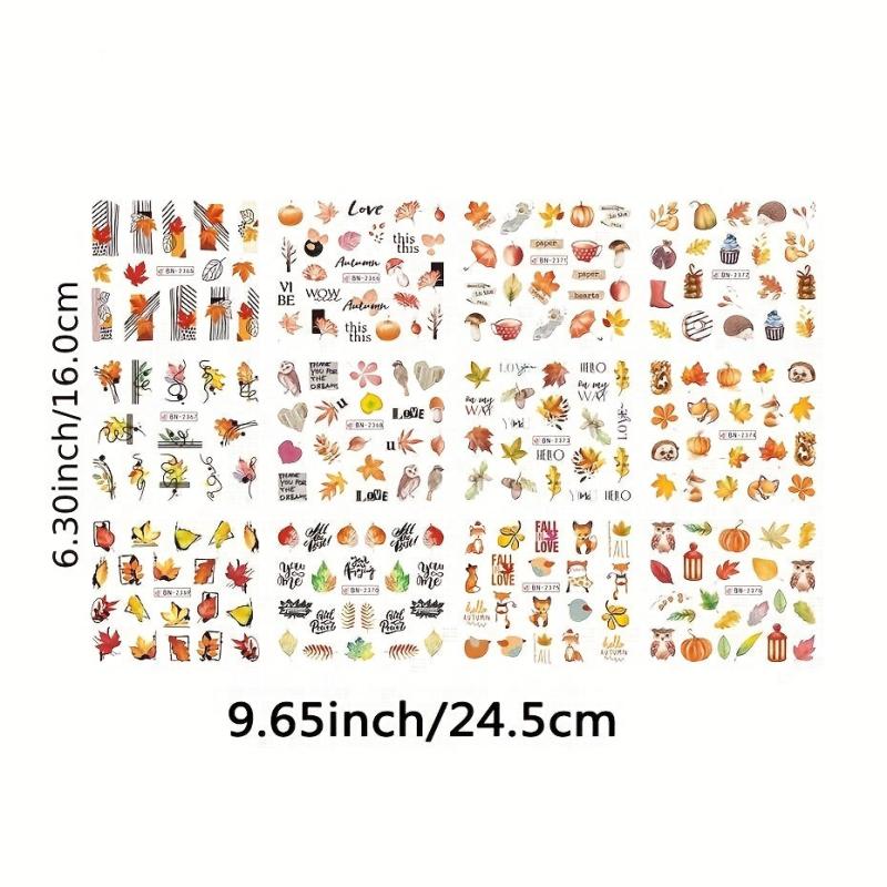 Maple Leaves Nail Stickers Water Transfer Decals
