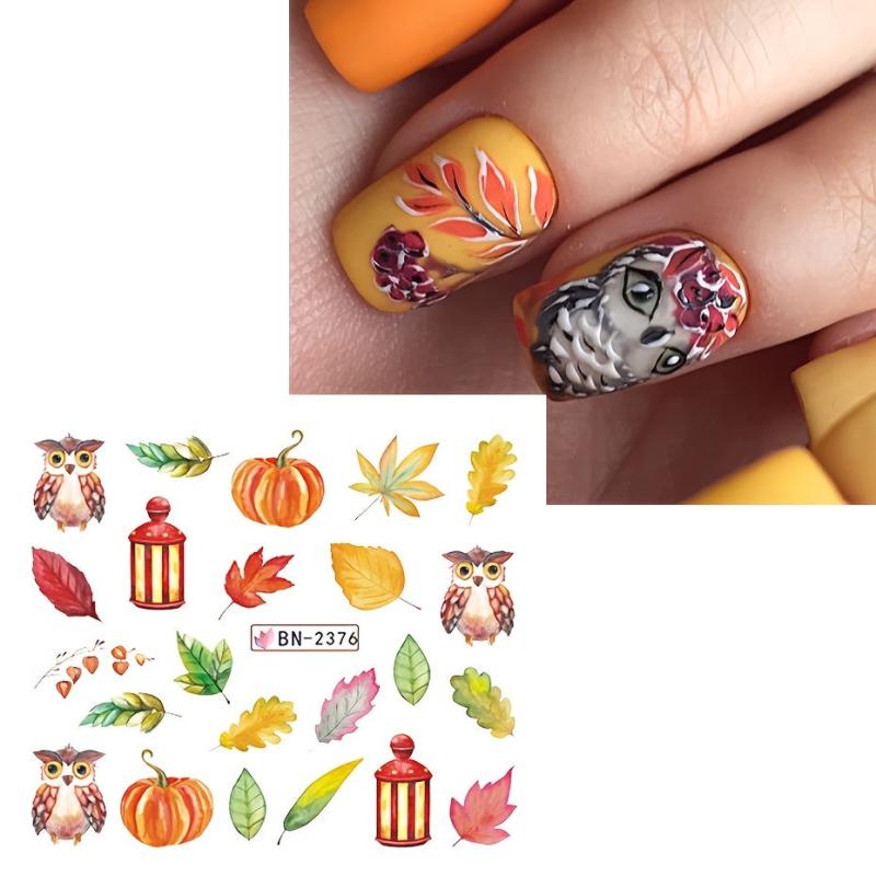 Maple Leaves Nail Stickers Water Transfer Decals