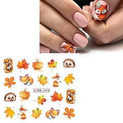 Maple Leaves Nail Stickers Water Transfer Decals
