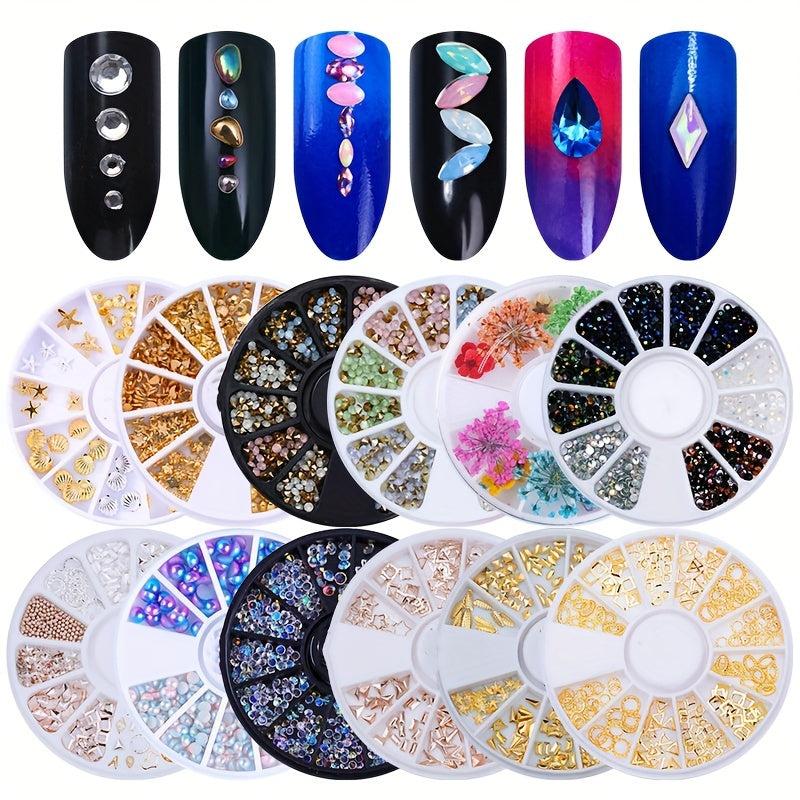 12 Grids Mixed Nail Art Decoration Kit