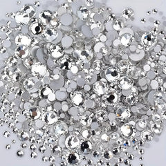 1000 Pcs Mixed Round Crystal AB Glass Nail Rhinestone Flat Back Stones