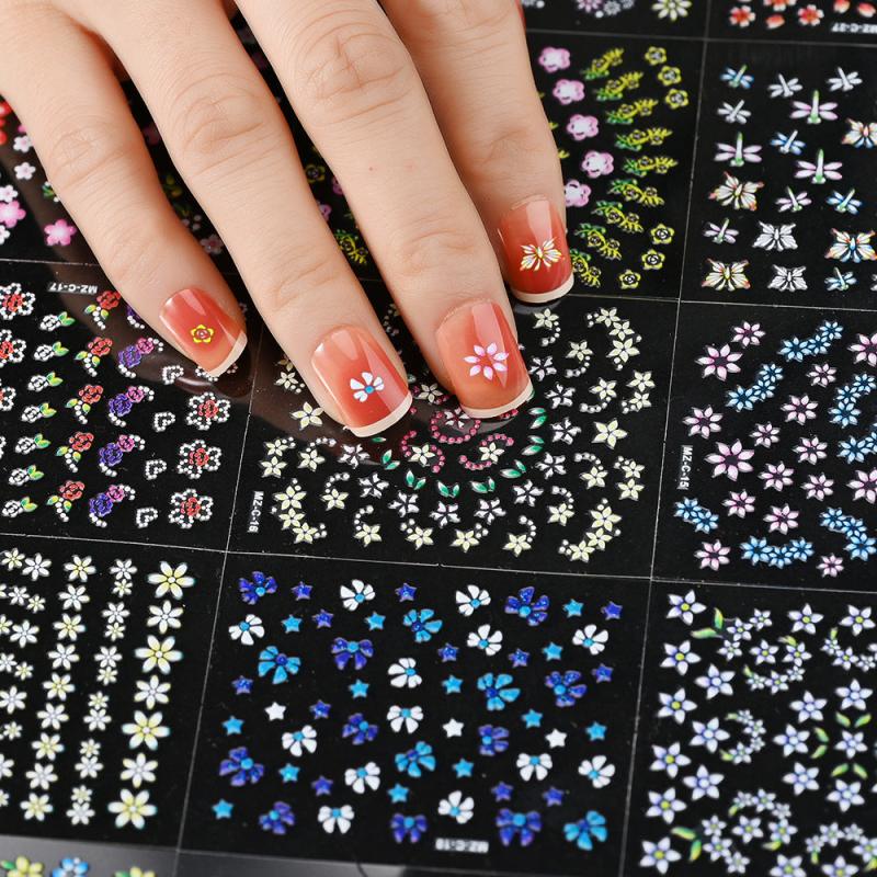 30pcs 3D Floral Nail Art Stickers Mix for Manicure and Decoration