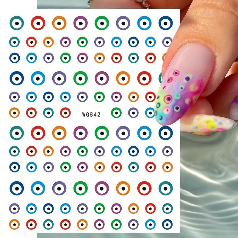 3D Evil Eye Nail Art Stickers Self Adhesive Witch Nail Decals DIY Manicure