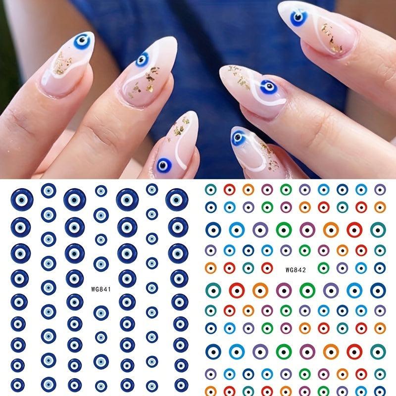 3D Evil Eye Nail Art Stickers Self Adhesive Witch Nail Decals DIY Manicure