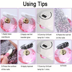 Marble Pattern Nail Art Transfer Foil Stickers Shell Patten Nail Sticker