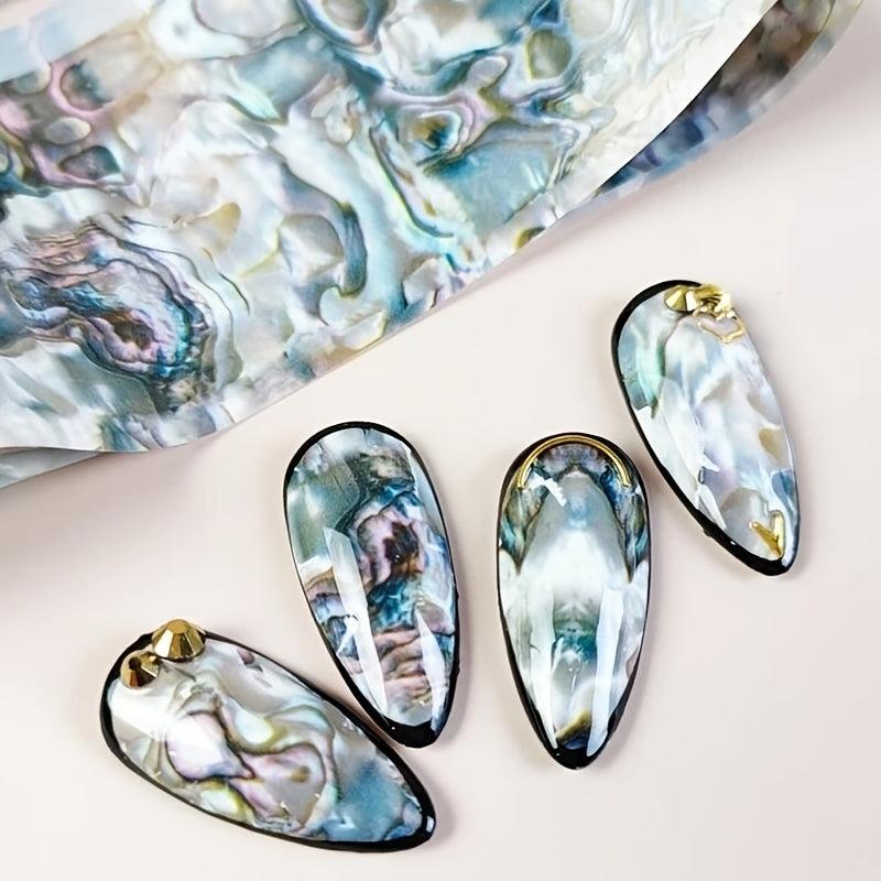 Marble Pattern Nail Art Transfer Foil Stickers Shell Patten Nail Sticker