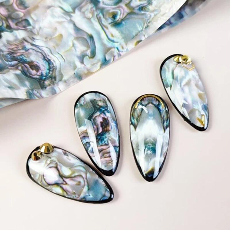Marble Pattern Nail Art Transfer Foil Stickers Shell Patten Nail Sticker