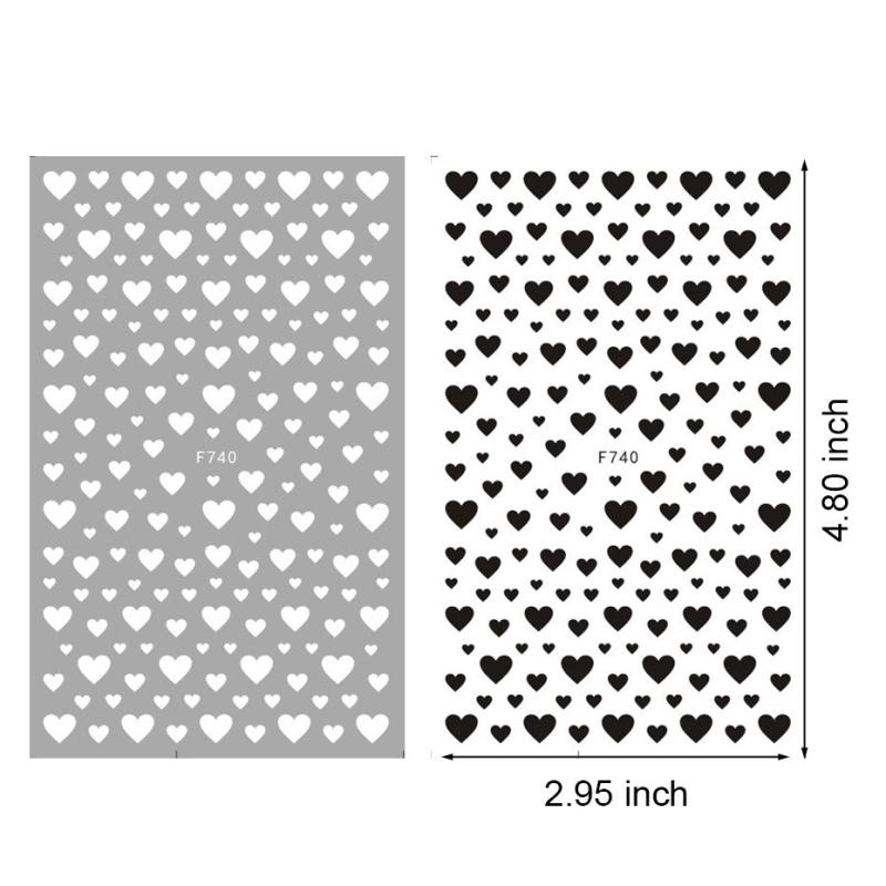 2 pcs 3D Heart Nail Art Stickers Set Adhesive Decal Polish Slider