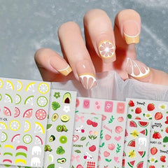 Cherry Nail Art Stickers 3D Self Adhesive Decals for Manicure