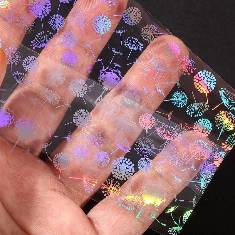 Colorful Dandelion Starry Sky Nail Sticker Decals