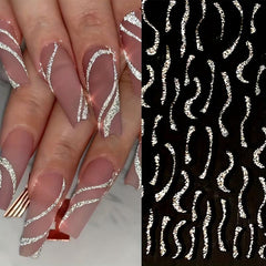 Silver Line Nail Decal French Manicure Decoration Stickers