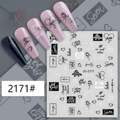 Geometric Face Line 3D Nail Art Sticker Adhesive Decal for Manicure