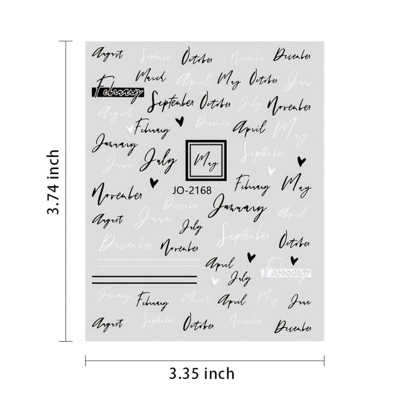 Geometric Face Line 3D Nail Art Sticker Adhesive Decal for Manicure