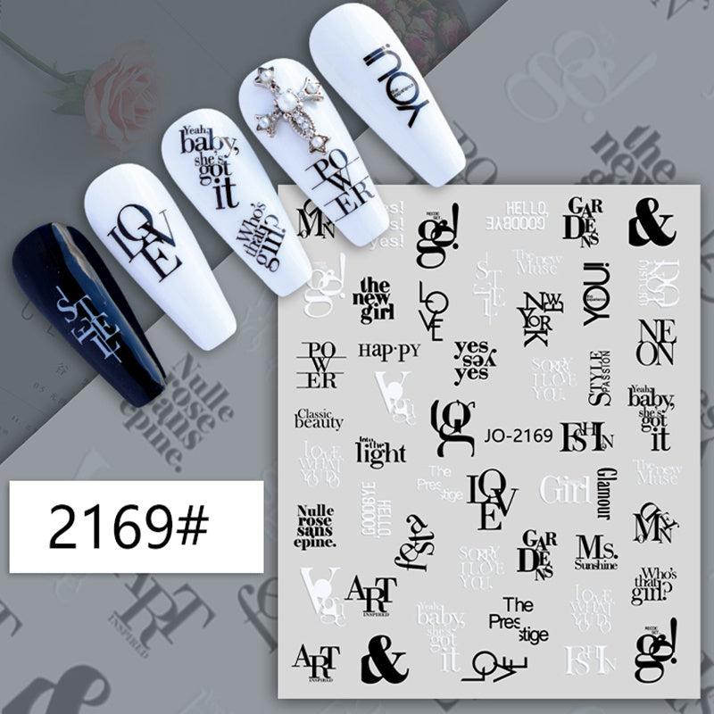 Geometric Face Line 3D Nail Art Sticker Adhesive Decal for Manicure