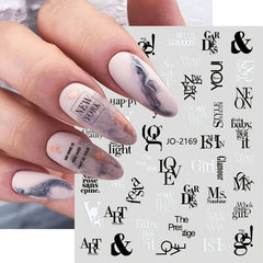 Geometric Face Line 3D Nail Art Sticker Adhesive Decal for Manicure