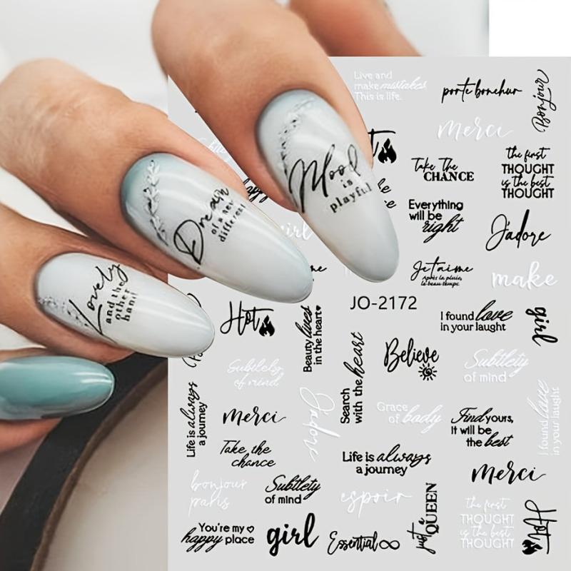 Geometric Face Line 3D Nail Art Sticker Adhesive Decal for Manicure