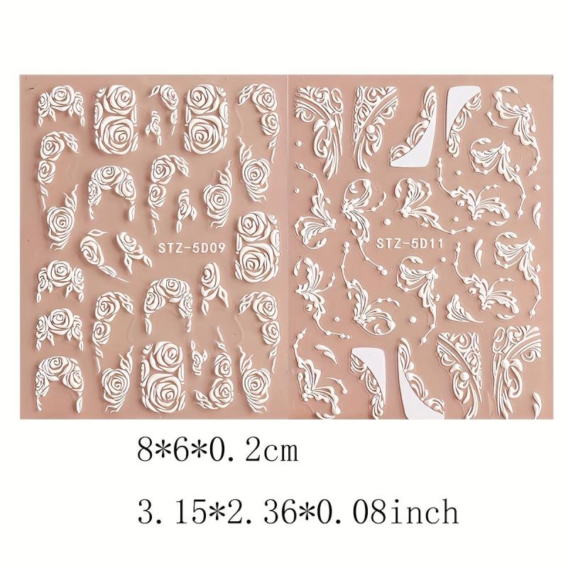 2 Sheets Snowflake Christmas Nail Art Stickers DIY Decoration Accessories