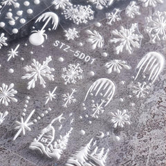 2 Sheets Snowflake Christmas Nail Art Stickers DIY Decoration Accessories