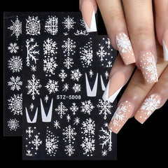 2 Sheets Snowflake Christmas Nail Art Stickers DIY Decoration Accessories