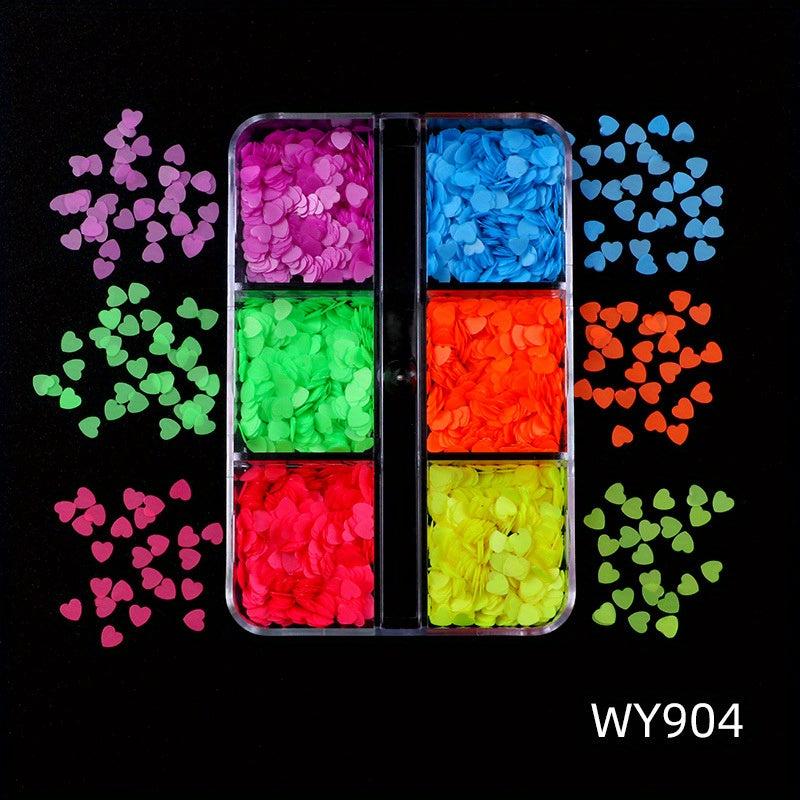 Fluorescent Nail Art Glitter Sequins Luminous Decals