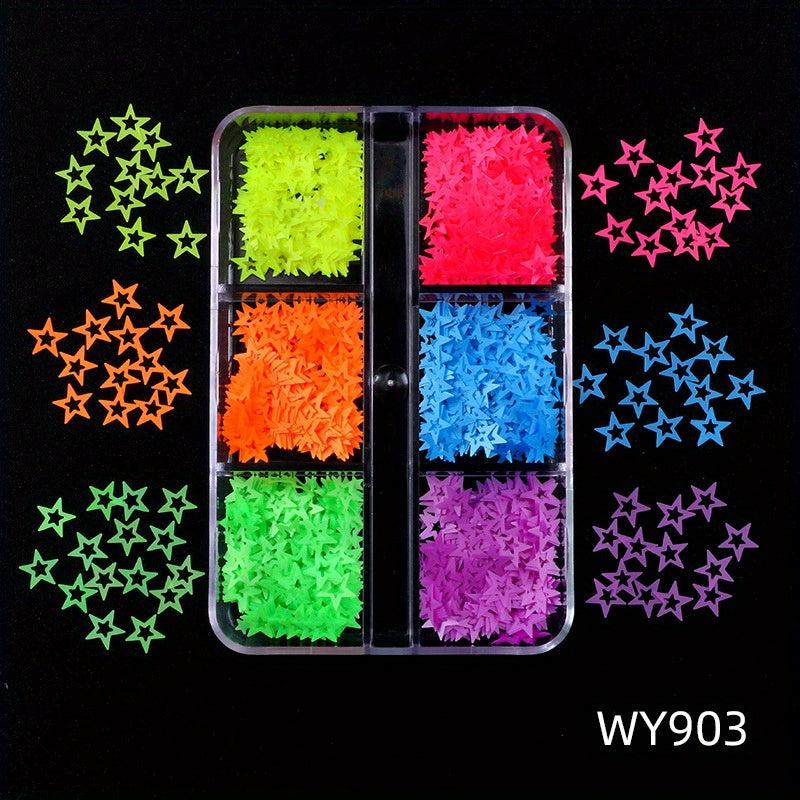 Fluorescent Nail Art Glitter Sequins Luminous Decals