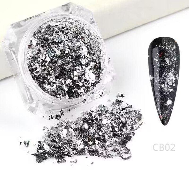 Golden & Silver Foil Nail Decoration