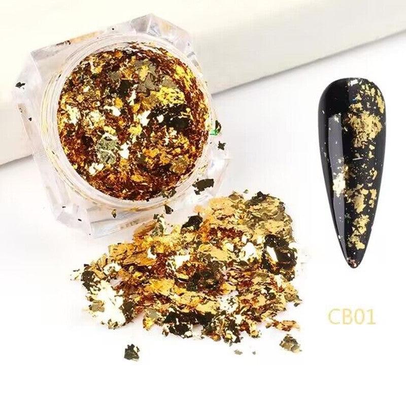 Golden & Silver Foil Nail Decoration