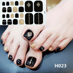 Glitter Toe Nail Stickers Self Adhesive Foot Decals for Nail Art