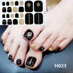 Glitter Toe Nail Stickers Self Adhesive Foot Decals for Nail Art