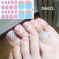 Glitter Toe Nail Stickers Self Adhesive Foot Decals for Nail Art