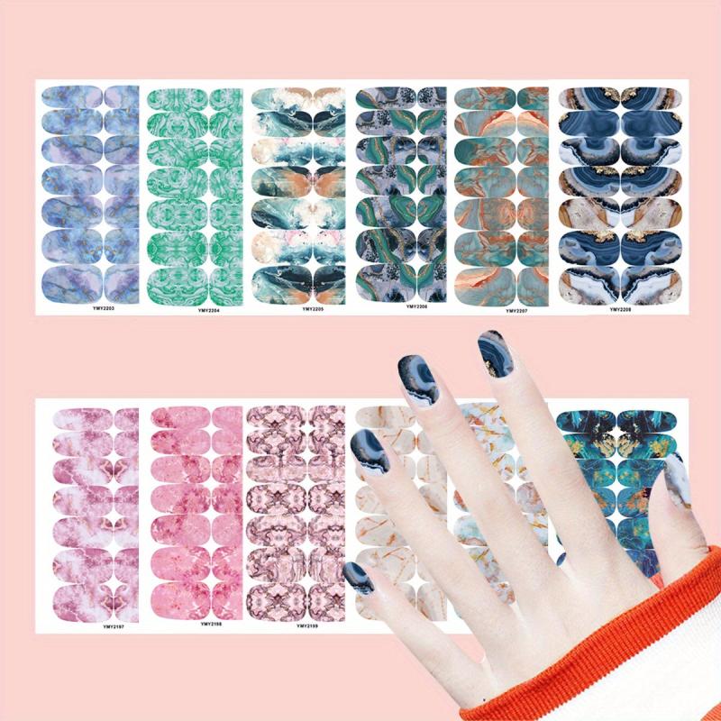 12 Self-Adhesive Nail Polish Strips - Easy Application and Removal