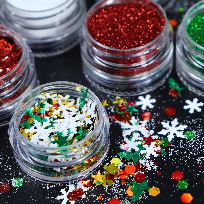 Christmas Nail Art Supplies Snowflake Christmas Tree Star Nail Glitter Sequins