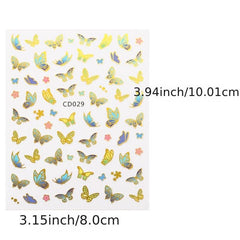Bronzing Laser 3D Butterfly Nail Art Stickers