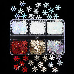 Snowflake Sequins Nail Art Glitter Set 3D Holographic Winter Nail Supplies