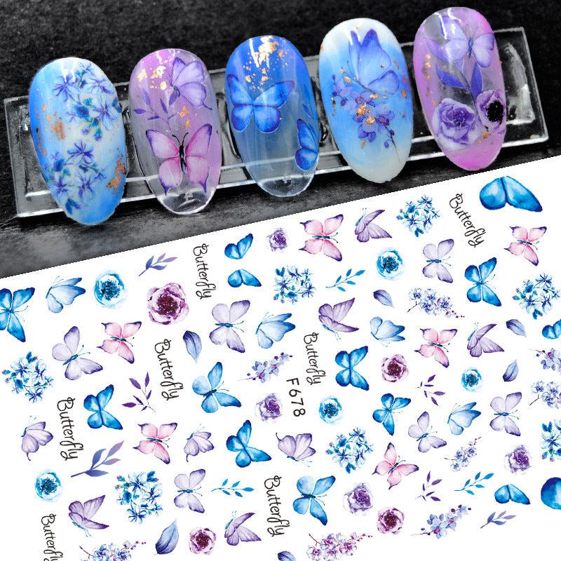 Colorful 3D Butterfly Nail Art Stickers Long Lasting Decals