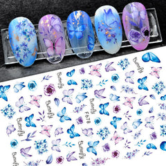 Colorful 3D Butterfly Nail Art Stickers Long Lasting Decals