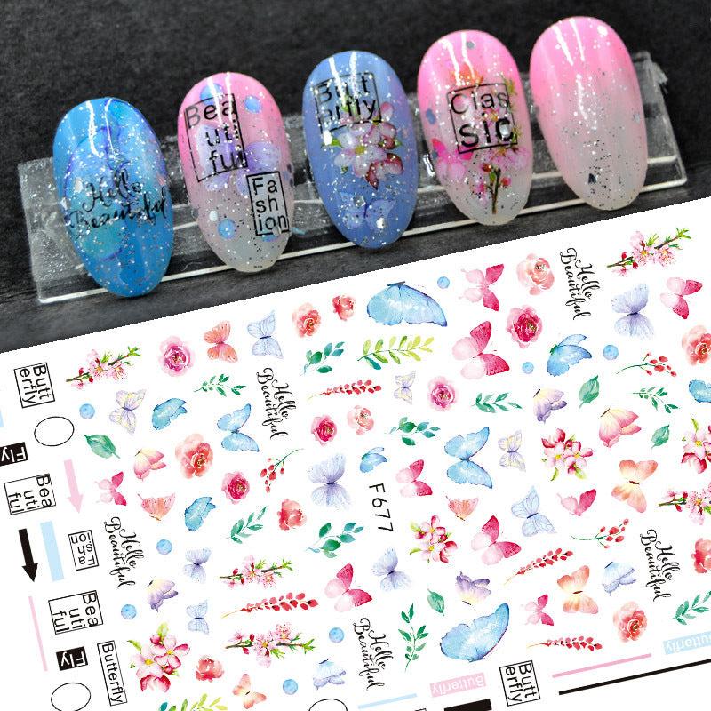 Colorful 3D Butterfly Nail Art Stickers Long Lasting Decals