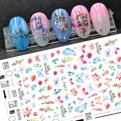 Colorful 3D Butterfly Nail Art Stickers Long Lasting Decals