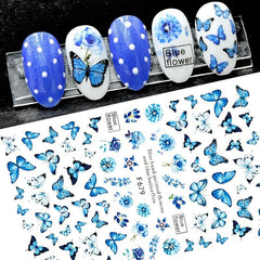 Colorful 3D Butterfly Nail Art Stickers Long Lasting Decals