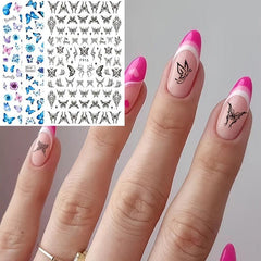 Colorful 3D Butterfly Nail Art Stickers Long Lasting Decals