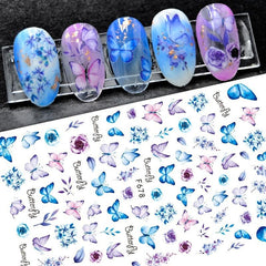 Colorful 3D Butterfly Nail Art Stickers Long Lasting Decals