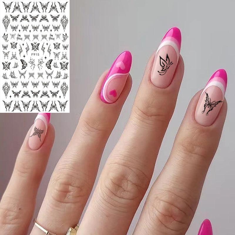 Colorful 3D Butterfly Nail Art Stickers Long Lasting Decals