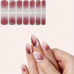 Glitter Self Adhesive Nail Polish Stickers with Manicure Decoration Kit