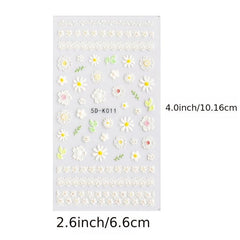 5D Acrylic Daisy Nail Stickers Self Adhesive Nail Art Decals